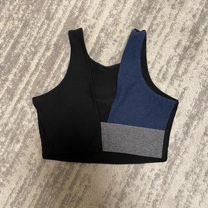 Outdoor Voices Venus Crop Top, Black/Navy/Graphite, Medium